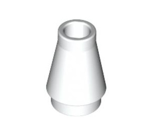 LEGO Blanco Cono 1 x 1 sin ranura superior (4589 / 6188)