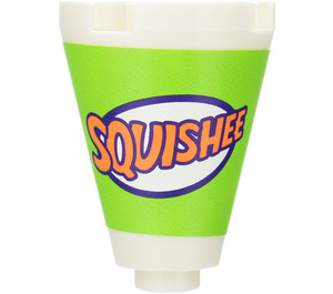 LEGO White Cone 2 x 2 x 2 with Squishee Sticker (Open Stud) (3942)