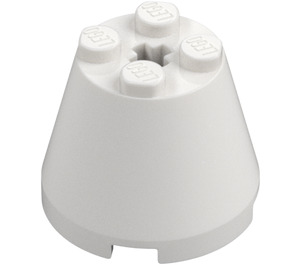 LEGO White Cone 3 x 3 x 2 with Axle Hole (6233 / 45176)