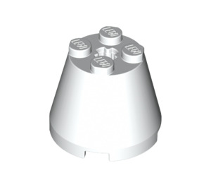LEGO White Cone 3 x 3 x 2 with Axle Hole (6233 / 45176)