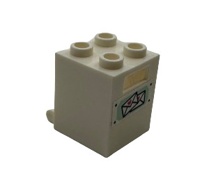 LEGO Weiß Container 2 x 2 x 2 mit 2 Mail Envelopes Aufkleber mit versenkten Bolzen (4345)