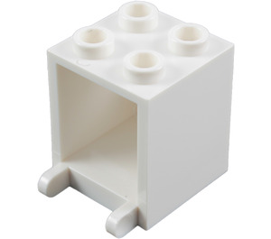 LEGO Wit Container 2 x 2 x 2 met verzonken noppen (4345 / 30060)