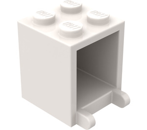 LEGO Vit Behållare 2 x 2 x 2 med solida knoppar (4345)