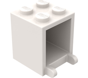 LEGO Wit Container 2 x 2 x 2 met volle noppen (4345)