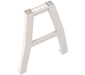 LEGO White Crane Support - Double (Studs on Cross-Brace) (2635)