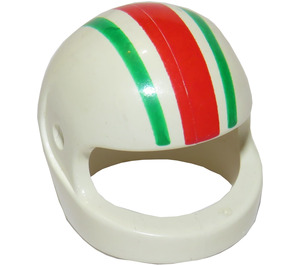 LEGO Bianco Crash Casco con Rosso e Verde Lines (2446)