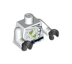 LEGO Wit Crazy Scientist Lab jas met Groen Stains en Zwart Riem Torso (973 / 88585)