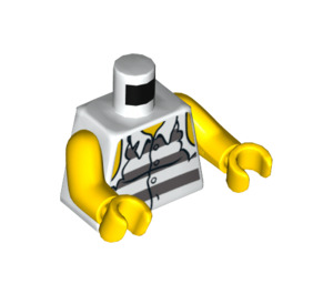 LEGO Wit Misdadig Torso met Gevangenisstrepen en Ripped Sleeves (973 / 76382)