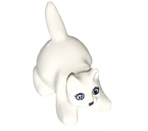 LEGO White Crouching Cat with Blue Eyes (6251)