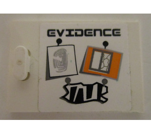 LEGO White Cupboard 2 x 3 x 2 Door with 'EVIDENCE' Sticker (4533)