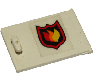 LEGO White Cupboard 2 x 3 x 2 Door with Fire Logo (Left) Sticker (4533 / 30125)