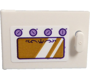 LEGO White Cupboard 2 x 3 x 2 Door with Oven Door Sticker (4533)