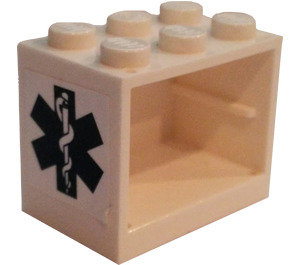 LEGO Wit Kast 2 x 3 x 2 met EMT Star of Life Sticker met volle noppen (4532)