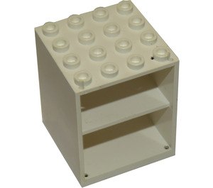 LEGO White Cupboard 4 x 4 x 4 Homemaker with Door Holder Holes