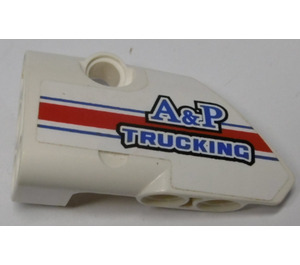 LEGO Hvit Buet Panel 1 Venstre med 'A&P TRUCKING' Klistremerke (87080)