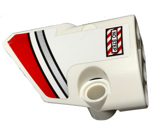 LEGO blanc Incurvé Panneau 1 La gauche avec rouge et Argent Rayures et 'NO STEP' Autocollant (87080)