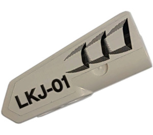 LEGO blanc Incurvé Panneau 21 Droite avec Air Intake, 'LKJ-01' Autocollant (11946)