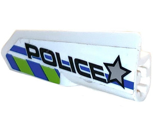 LEGO White Curved Panel 21 Right with Police Sticker (11946)