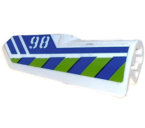 LEGO White Curved Panel 22 Left with Blue and Lime Stripes 98 Sticker (11947)