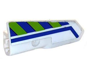 LEGO White Curved Panel 22 Left with Blue and Lime Stripes Sticker (11947)