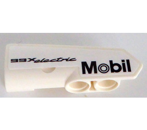 LEGO White Curved Panel 22 Left with 'Mobil' and '99x electric' Sticker (11947)