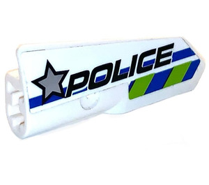 LEGO White Curved Panel 22 Left with Police Sticker (11947)