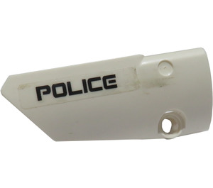 LEGO White Curved Panel 3 Left with Black 'POLICE' Sticker from Set 5974 (64683)