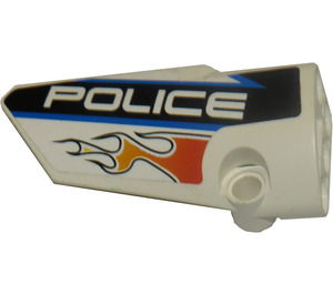 LEGO Wit Gebogen Paneel 3 Links met "Politie" Sticker (64683)