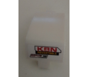 LEGO White Curved Panel 3 x 6 x 3 with "KRN Power Tools Air Flow" left side sticker (24116)