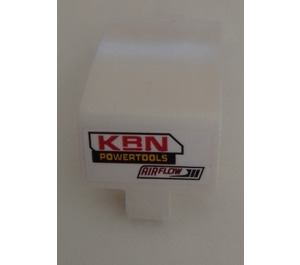 LEGO Blanco Curvo Panel 3 x 6 x 3 con "KRN Power Tools Aire Flow" Derecha Lado Pegatina (24116)