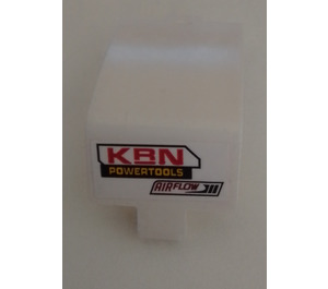 LEGO White Curved Panel 3 x 6 x 3 with "KRN Power Tools Air Flow" right side sticker (24116)