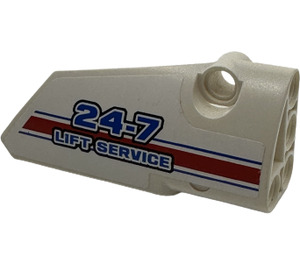 LEGO White Curved Panel 4 Right with Blue, Red and White Stripes and '24-7 LIFT SERVICE' Sticker (64391)