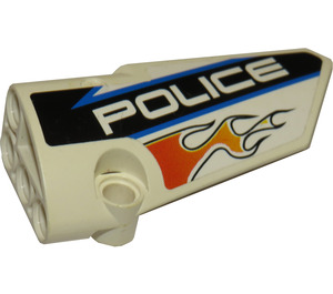 LEGO White Curved Panel 4 Right with 'POLICE' Sticker (64391)