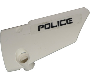 LEGO White Curved Panel 4 Right with 'POLICE' Sticker (64391)