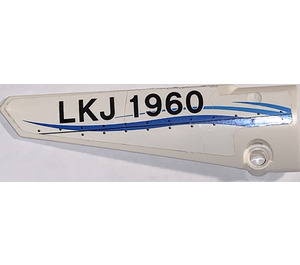 LEGO White Curved Panel 5 Left with "LKJ-1960" Sticker (64681)