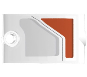 LEGO White Curved Panel 5 x 3 x 2 Beam with Orange and Grey Panels (Left) Sticker (80285)