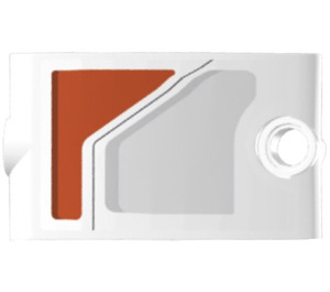 LEGO White Curved Panel 5 x 3 x 2 Beam with Orange and Grey Panels (Right) Sticker (80285)