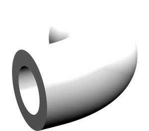 LEGO White Curved Pipe 1.33 (Old Style) (71076)