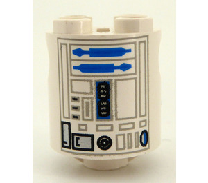 LEGO White Cylinder 2 x 2 x 2 Robot Body with R2-D2 (Undetermined) (83716)