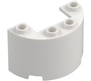 LEGO White Cylinder 2 x 4 x 2 Half (24593 / 35402)