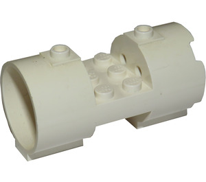 LEGO White Cylinder 3 x 6 x 2.7 Horizontal Solid Center Studs (93168)