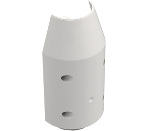 LEGO White Cylinder 6 x 3 x 10 Half with Taper and Four Pin Holes (57792)