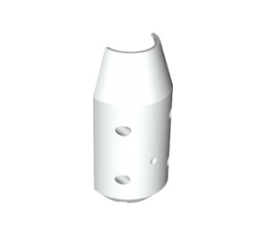 LEGO White Cylinder 6 x 3 x 10 Half with Taper and Four Pin Holes (57792)