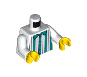 LEGO Weiß Dark Turquoise Striped Shirt Torso  (973 / 76382)