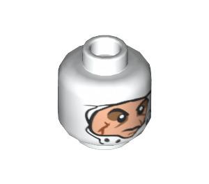 LEGO White Dengar Minifigure Head (Recessed Solid Stud) (3626 / 26545)