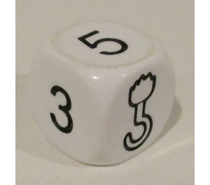 LEGO White Die with 1 to 5 and Hook Hand