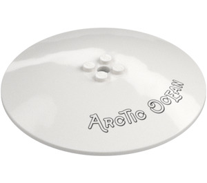 LEGO Blanc Dish 10 x 10 avec Arctique OCEAN (Tenons solides) (35326 / 96226)