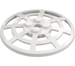 LEGO Vit Dish 6 x 6 Webbed (fyrkantig hållare under) (4285 / 30234)