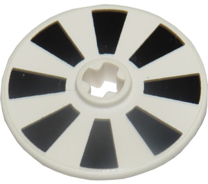 LEGO Bianco Disk 3 x 3 con Nero e Bianco Sections (2723)