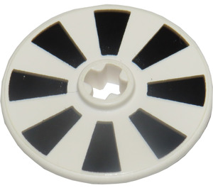 LEGO White Disk 3 x 3 with Black and White Sections (2723)